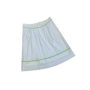 VTG LILLY PULITZER Women 2 Blue White Stripe FAYETTE Skirt Preppy Pockets Pleats